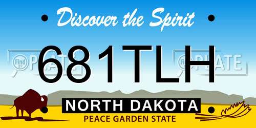 681TLH North Dakota License Plate