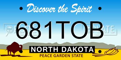 681TOB North Dakota License Plate