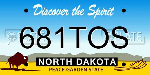 681TOS North Dakota License Plate