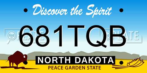 681TQB North Dakota License Plate