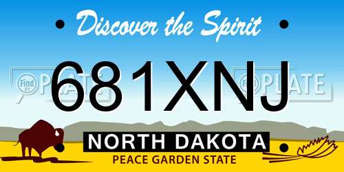 681XNJ North Dakota License Plate