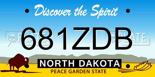681ZDB North Dakota License Plate