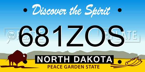 681ZOS North Dakota License Plate