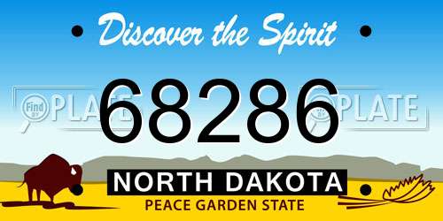 68286 North Dakota License Plate