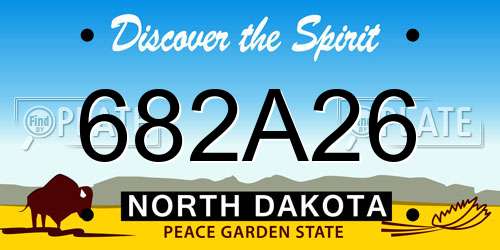 682A26 North Dakota License Plate