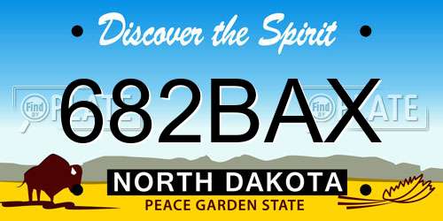 682BAX North Dakota License Plate