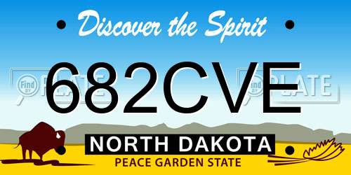682CVE North Dakota License Plate