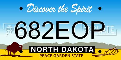 682EOP North Dakota License Plate