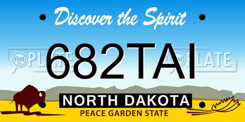 682TAI North Dakota License Plate