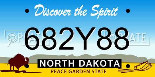 682Y88 North Dakota License Plate
