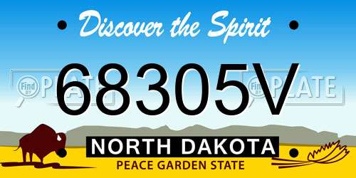 68305V North Dakota License Plate