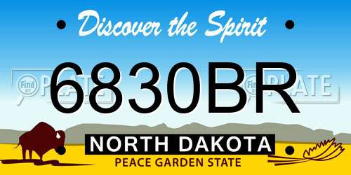 6830BR North Dakota License Plate