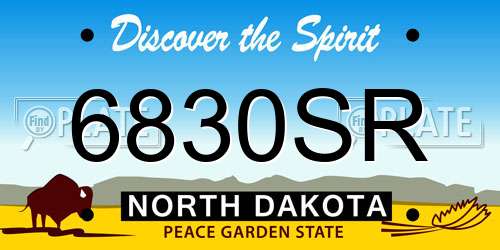 6830SR North Dakota License Plate