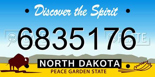 6835176 North Dakota License Plate