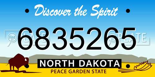 6835265 North Dakota License Plate