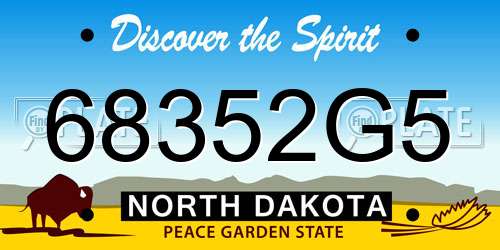 68352G5 North Dakota License Plate