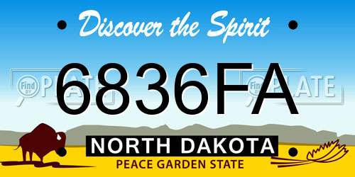 6836FA North Dakota License Plate