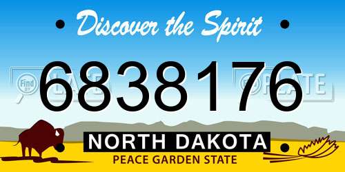 6838176 North Dakota License Plate