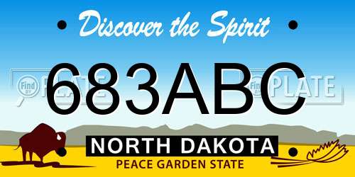 683ABC North Dakota License Plate
