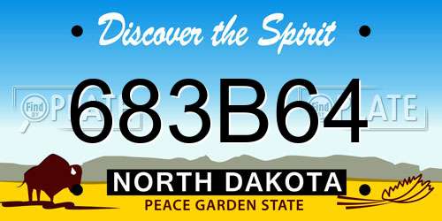 683B64 North Dakota License Plate