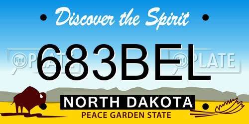683BEL North Dakota License Plate