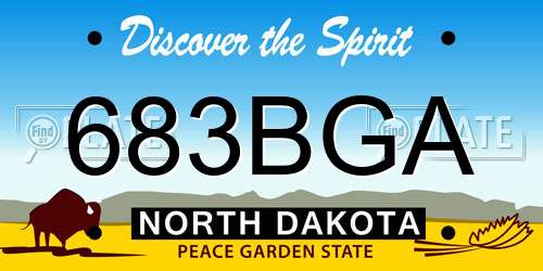 683BGA North Dakota License Plate