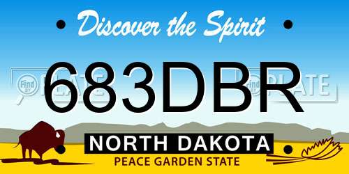 683DBR North Dakota License Plate