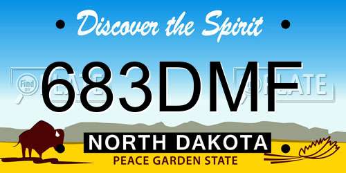 683DMF North Dakota License Plate