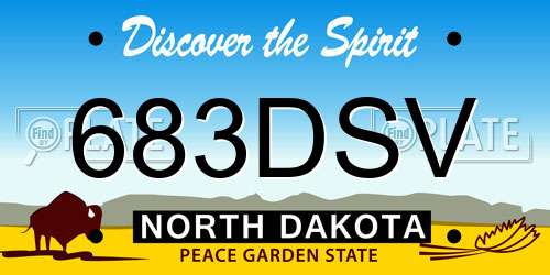 683DSV North Dakota License Plate