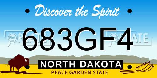 683GF4 North Dakota License Plate
