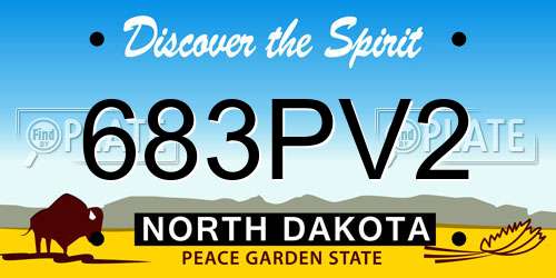 683PV2 North Dakota License Plate