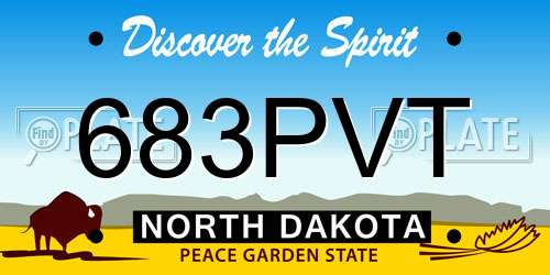 683PVT North Dakota License Plate