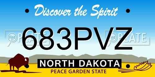 683PVZ North Dakota License Plate