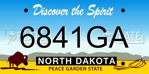 6841GA North Dakota License Plate