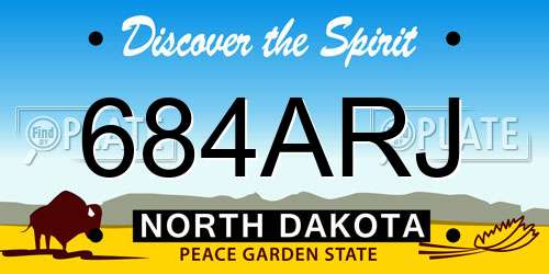 684ARJ North Dakota License Plate