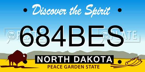 684BES North Dakota License Plate