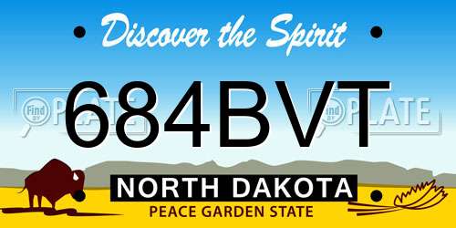 684BVT North Dakota License Plate