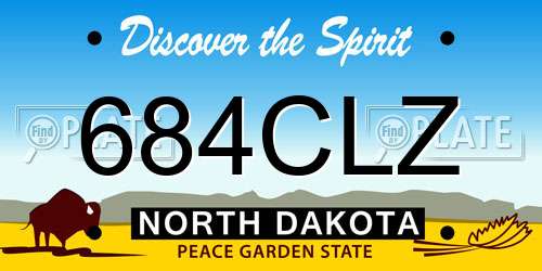 684CLZ North Dakota License Plate