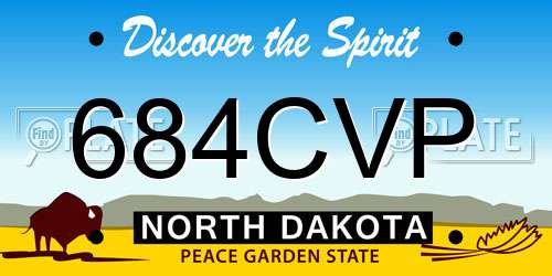 684CVP North Dakota License Plate