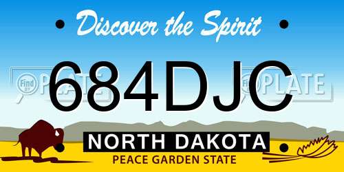 684DJC North Dakota License Plate