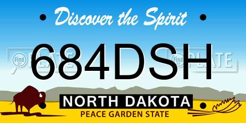 684DSH North Dakota License Plate