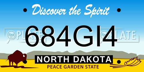 684GI4 North Dakota License Plate