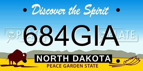 684GIA North Dakota License Plate
