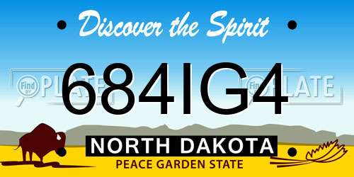 684IG4 North Dakota License Plate