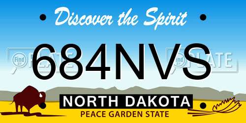 684NVS North Dakota License Plate