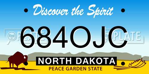 684OJC North Dakota License Plate