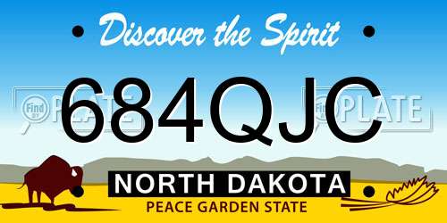 684QJC North Dakota License Plate