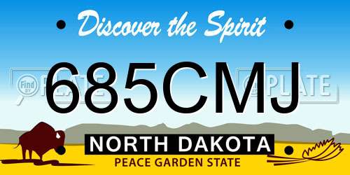 685CMJ North Dakota License Plate