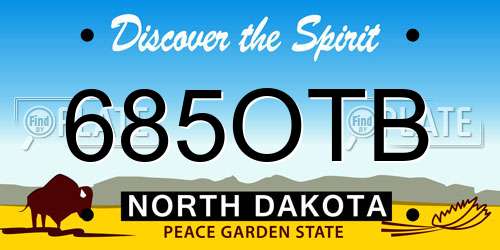 685OTB North Dakota License Plate
