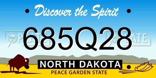 685Q28 North Dakota License Plate